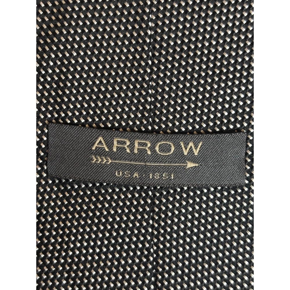 Arrow | Mens Arrow Silk Necktie in Black with white accent‎